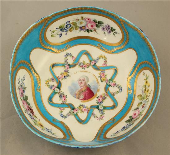 A Sevres bleu celeste salad bowl, 23.5cm